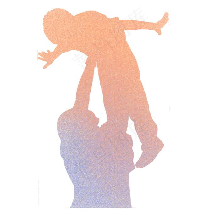 父亲节噪点渐变玩耍剪影(3000X3000(DPI:132))psd模版下载