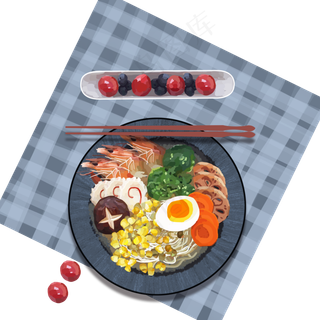 餐桌布上的美食日式面