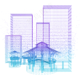 楼空间建筑科技商业智能魔幻数据,免抠元素