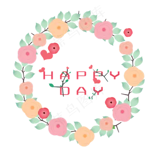 情人节装饰玫瑰花环