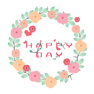 情人节装饰玫瑰花环