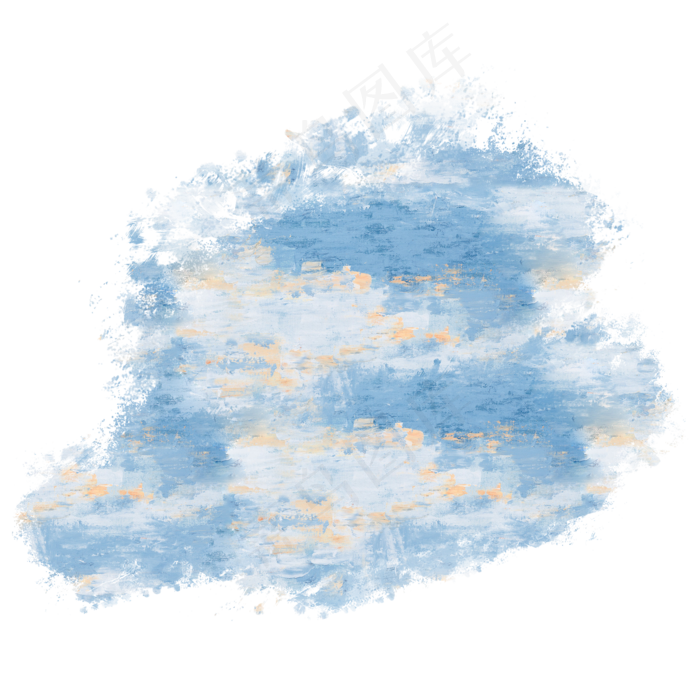 水彩创意蓝白色油画边框