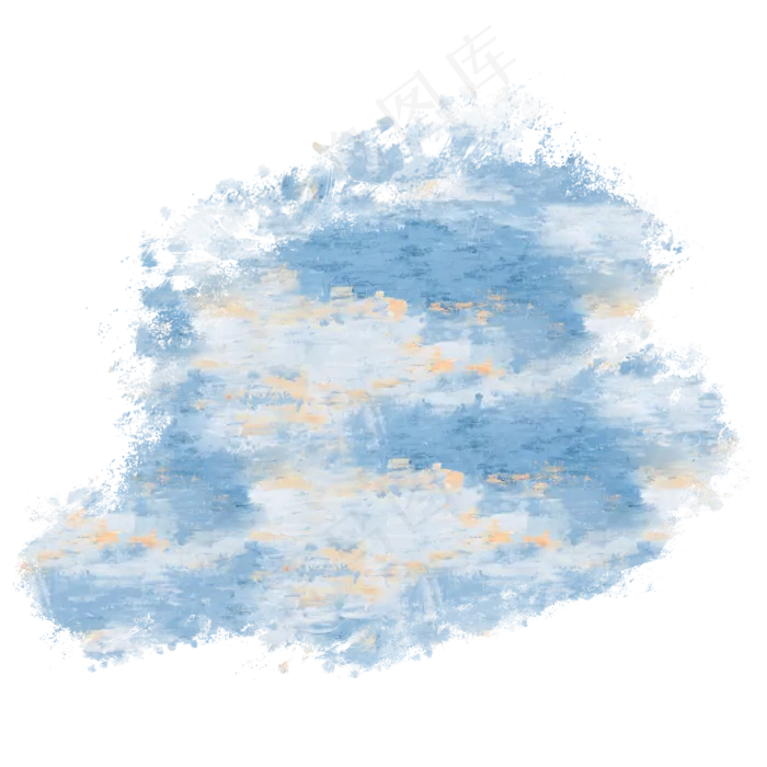 水彩创意蓝白色油画边框(2000X2000(DPI:150))psd模版下载