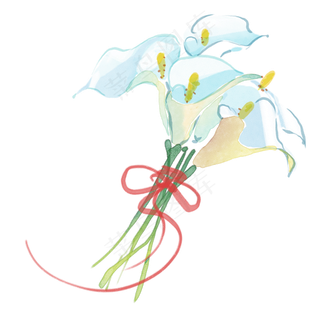 水彩花朵手绘元素