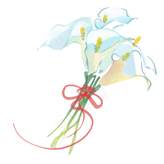 水彩花朵手绘元素