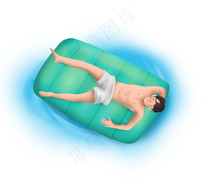 大暑手绘游泳的男孩(2143X2000(DPI:300))psd模版下载