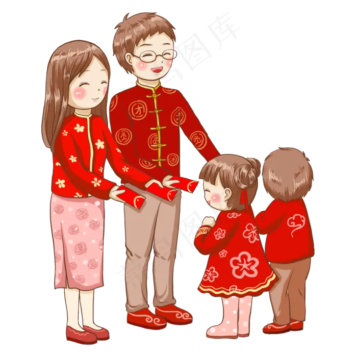 2019年过年新年快乐长辈们给孩子,免抠元素(2000*2000px)psd模版下载
