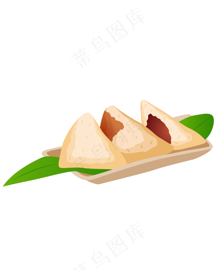 矢量端午节竹叶粽子