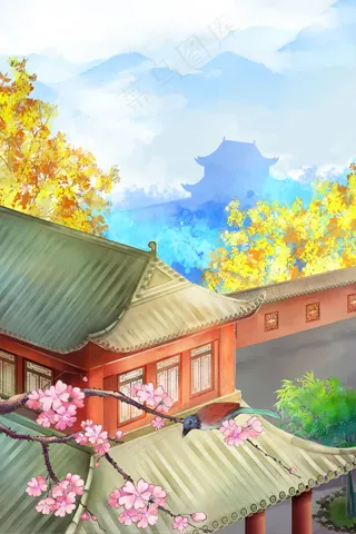 中国风阁楼宫苑古风仙侠唯美宫殿风景