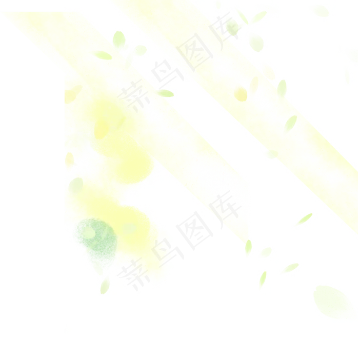卡通绿色叶子免抠图(2000X2000(DPI:300))psd模版下载