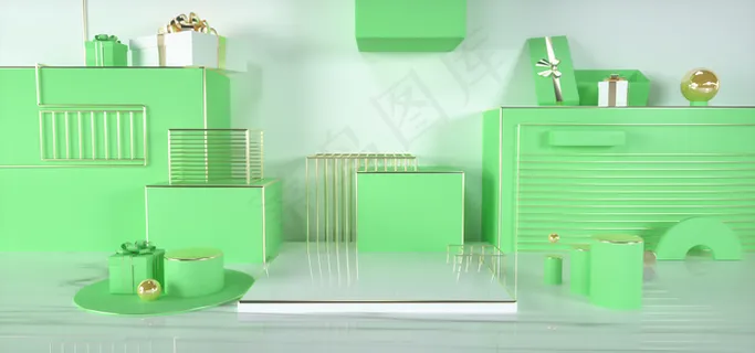 C4D春季嫩绿创意场景 C4D春季嫩绿创意场景