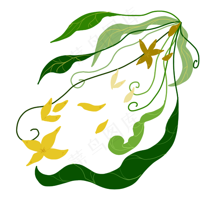 漂亮花藤卡通插画