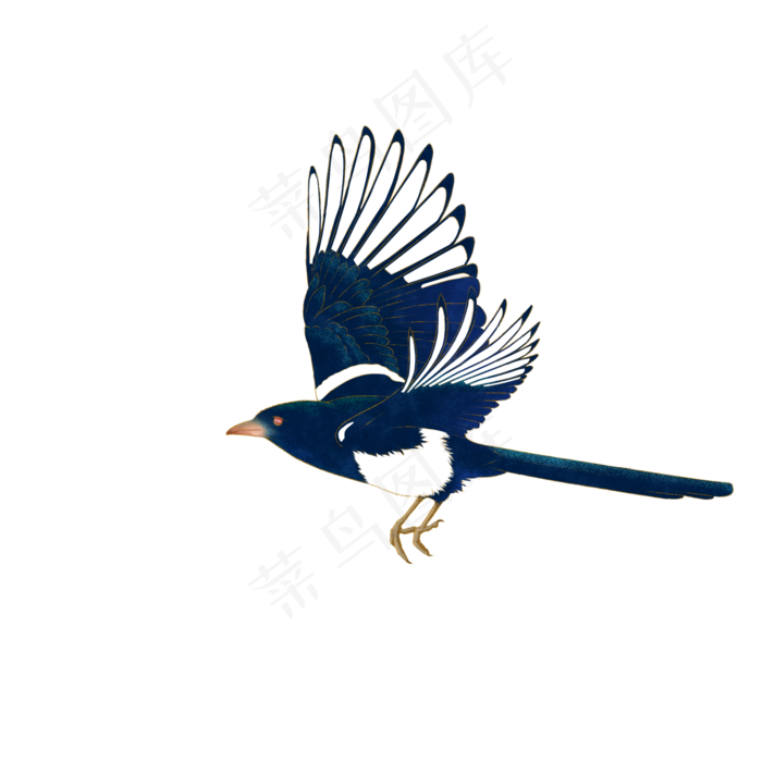 七夕情人节国潮风喜鹊