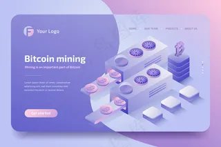 加密货币采矿场，区块链技术。等距