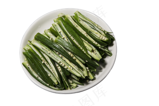 一盘秋葵新鲜食材