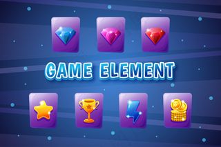 带有按钮、游戏元素的游戏ui集合