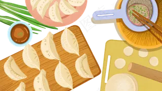 冬季立冬节气团圆美食饺子