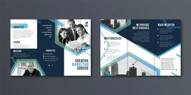 摘要三折页小册子模板