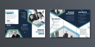 摘要三折页小册子模板