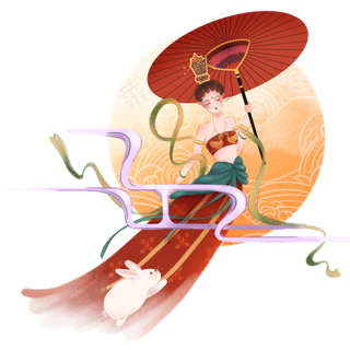 中秋嫦娥奔月古典仙子中国风