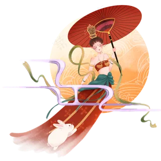 中秋嫦娥奔月古典仙子中国风