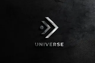 具有黑色纹理背景的逼真钢徽标模型样机墙