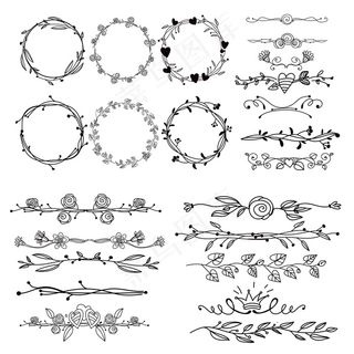 手绘装饰元素和框架
