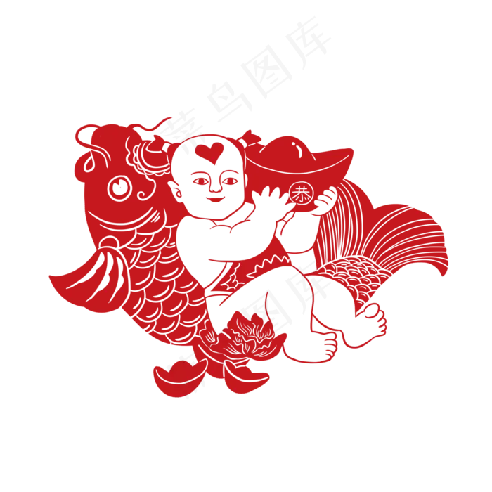 剪纸年画(2000X2000(DPI:300))psd模版下载
