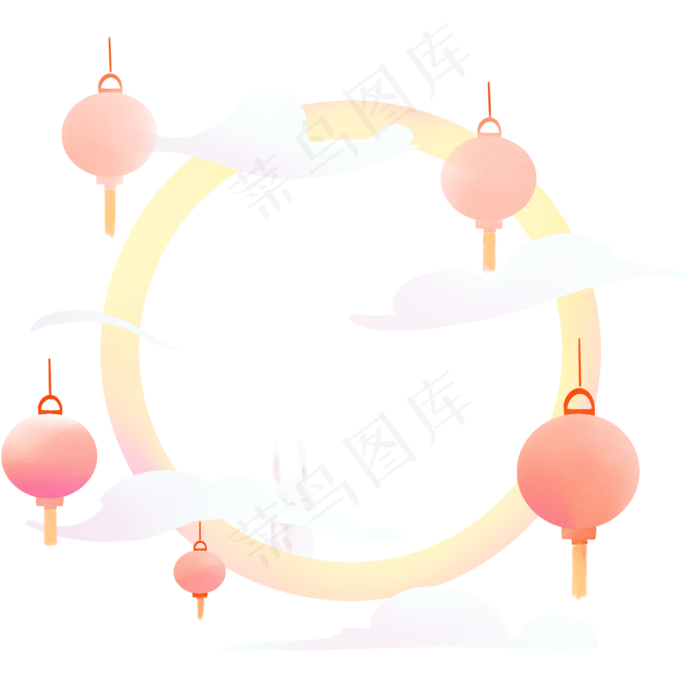 粉色灯笼边框(2000X2000(DPI:299))psd模版下载