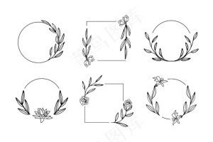 手绘花框