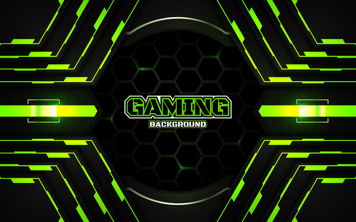 抽象的未来黑色和绿色游戏背景