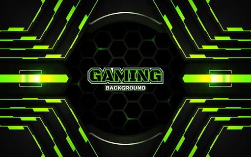 抽象的未来黑色和绿色游戏背景