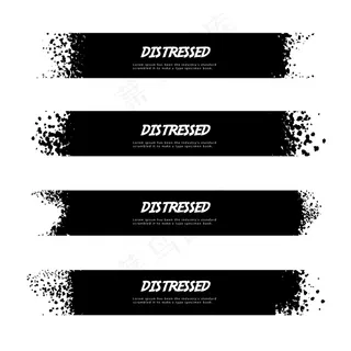 黑色旧标签横幅banner系列