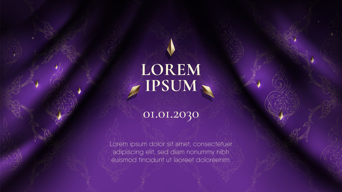 传统泰国紫色窗帘