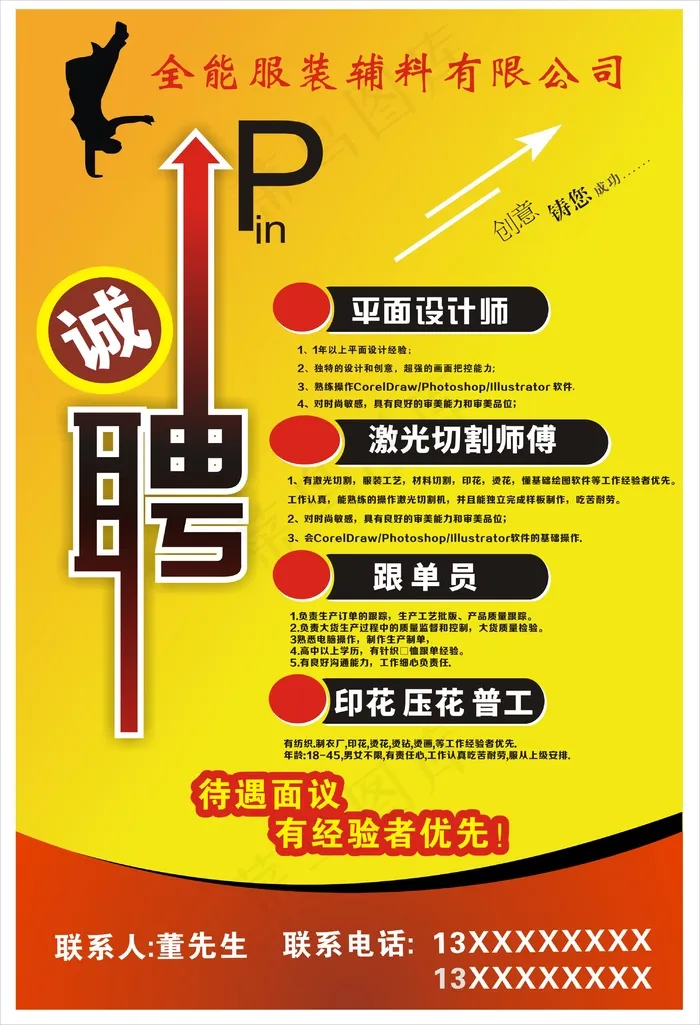 招聘 招聘海报cdr矢量模版下载