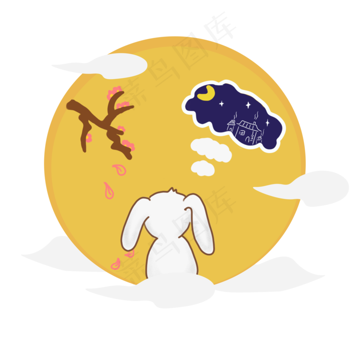 中秋节月兔望月思乡