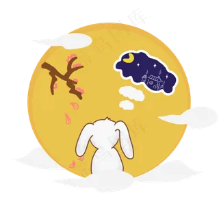 中秋节月兔望月思乡