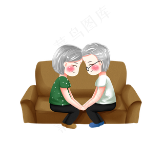 七夕情人节老夫妇恩爱一生png