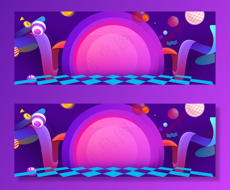 双十一购物狂欢紫色海报背景