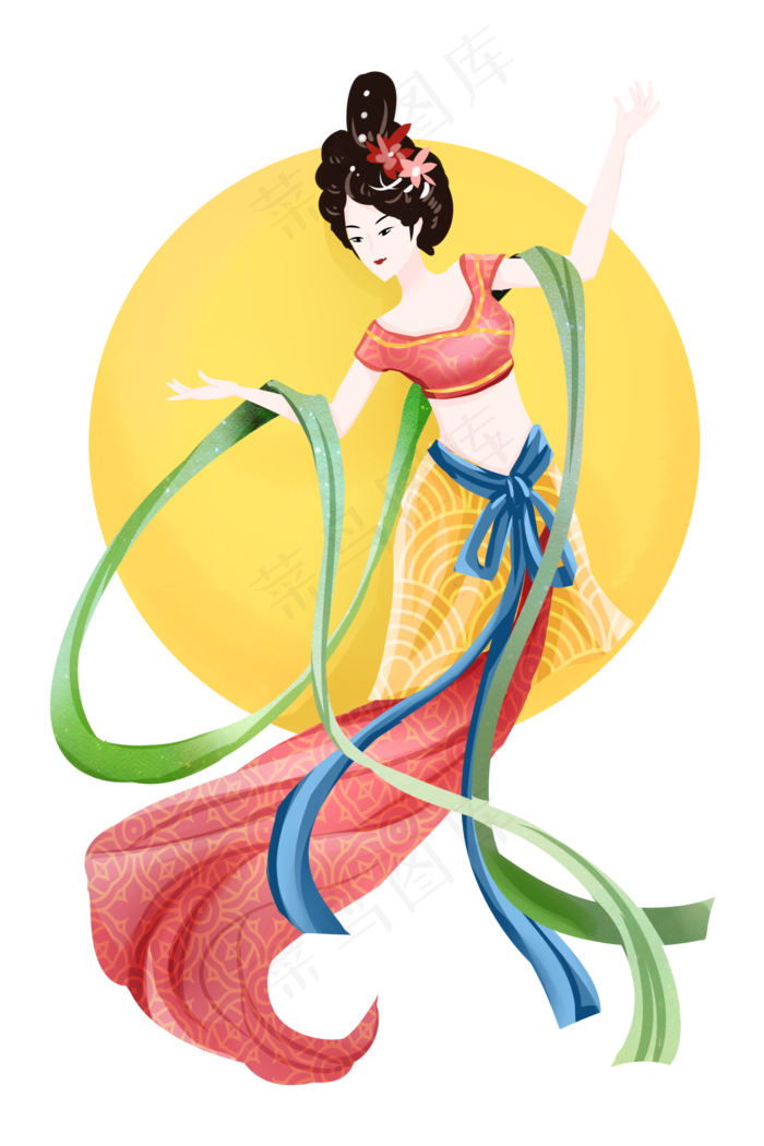 手绘古代嫦娥仙女(2000X3000(DPI:300))psd模版下载
