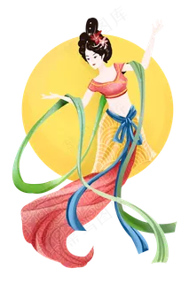 手绘古代嫦娥仙女