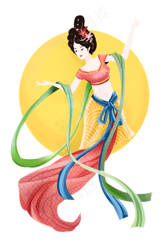 手绘古代嫦娥仙女