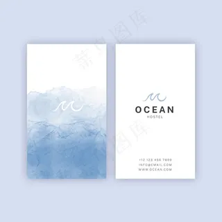 水彩画浸制名片