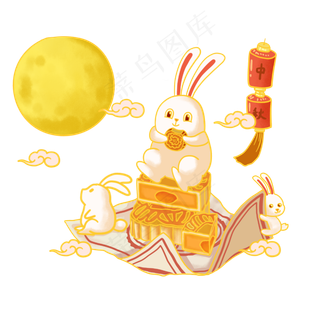 中秋节月饼玉兔
