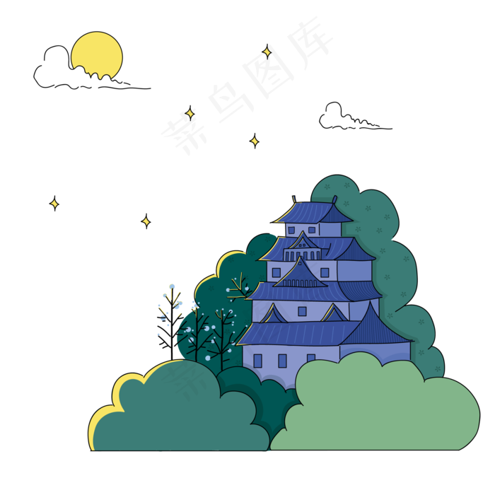 中秋装饰(2000*2000px 300 dpi )ai矢量模版下载