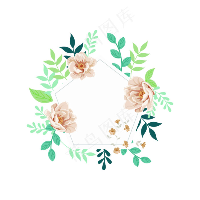 矢量手绘花朵花边