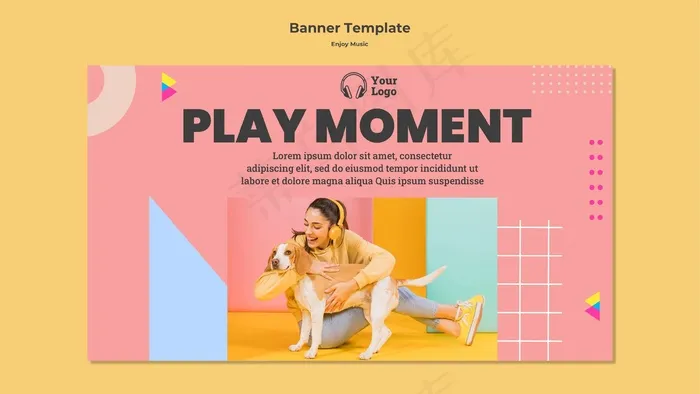 欣赏音乐横幅banner模板psd模版下载