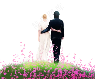 七夕情人节情侣背影