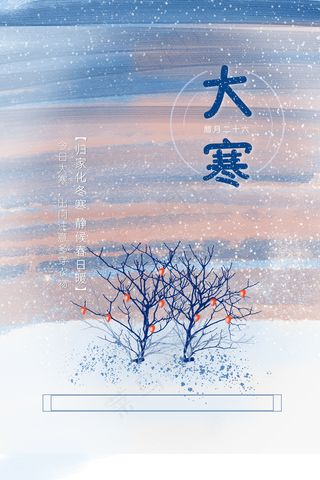冬季促销大寒节雪景海报