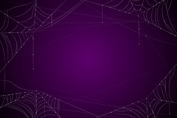 深紫色万圣节背景与蛛网